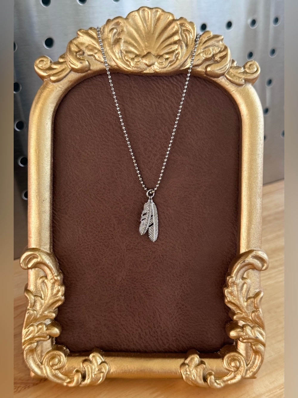 Coach Pave Multi Feather Necklace (Style No.
90447) Includes jewelry pouch